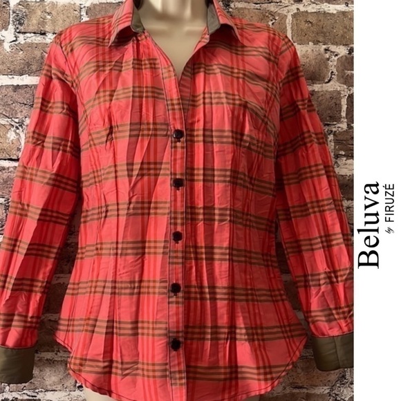Beluva by‎ Firuzé Webster Plaid Shirt - Picture 1 of 9